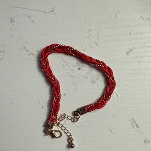 SHEIN Red and Gold Twisted Bracelet